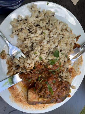 Aubergine and rice  at CafeBistro Mundial in Hagen