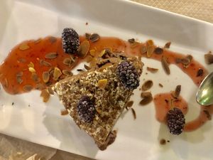 Vegan cheesekake at ThirdEye in Crete