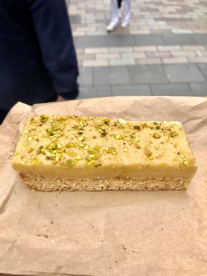 Ginger and pistachio slice   at The Nutmeg in Belfast