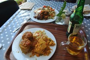 Tasty vegan food and vegan perry! at Quay Co-op Cafe - Sullivan's Quay in Cork