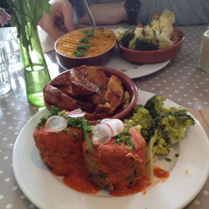 Pie and vegan patties at Quay Co-op Cafe - Sullivan's Quay in Cork