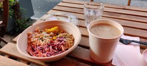 Salad and soup at Blazing Salads in Dublin