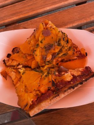 Pumpkin and tofu pizza  at Blazing Salads in Dublin
