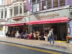 Outside at Cornucopia in Dublin