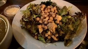 Salad

My next was the Salad, I was hoping for a hot dish, however it wasn't to be, as the stuff I wanted was Cow cheese instead my baby Violife Cheese which is Vegan. So I stuck with the Salad, of which I didn't enjoy it one bit. Oh their was tast at Cornucopia in Dublin