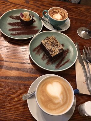 Delicious desserts & coffee   at Cornucopia in Dublin