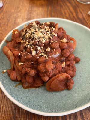Smoked beans  at Cornucopia in Dublin