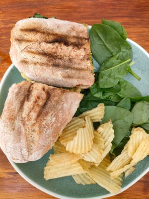 Pesto and feta panini at Cornucopia in Dublin