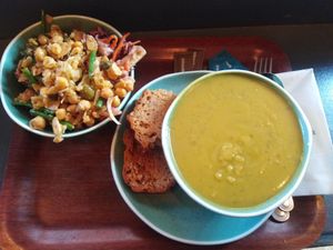 soup and salads at Cornucopia in Dublin