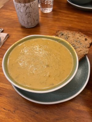 Sweet potato soup  at Cornucopia in Dublin
