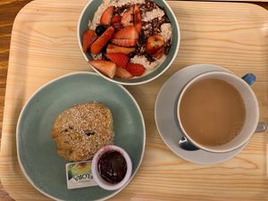 Scone and Overnight Oats at Cornucopia in Dublin