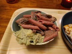 Pasta salad, potato salad. Also had veg in there at Cornucopia in Dublin