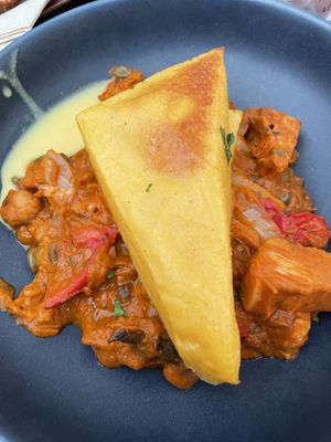 Polenta with jackfruit puttanesca  at Cornucopia in Dublin