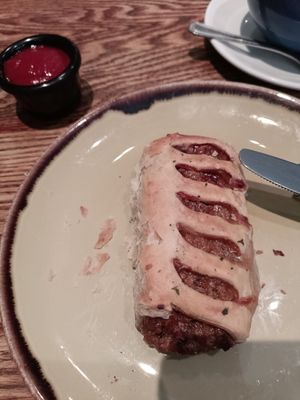 Vegan sausage roll at Cornucopia in Dublin