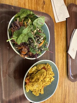 Salad and tofu scramble side dish   at Cornucopia in Dublin