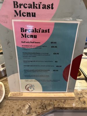 Breakfast menu   at Cornucopia in Dublin
