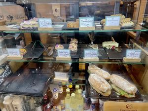 Coffee counter case of treats   at Cornucopia in Dublin