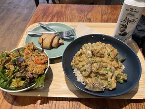 Seitan stroganoff with quinoa salad and rugelach!  at Cornucopia in Dublin