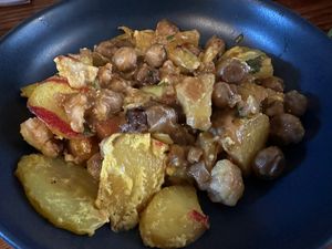 Potatoes and mushrooms  at Cornucopia in Dublin