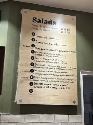 Salads, could do with marking off the ones they’ve run out of  at Cornucopia in Dublin