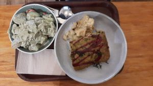Cauliflower pie and salads at Cornucopia in Dublin