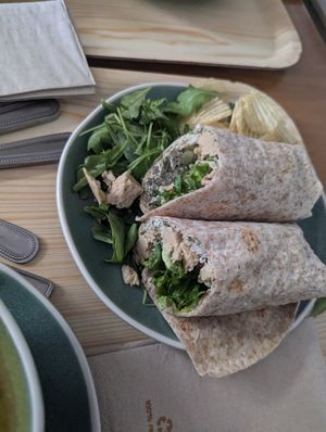 Vegan chicken caesar wrap at Cornucopia in Dublin