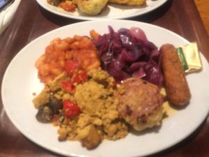  Delicious veg breakfast very hearty and tasty. *I did not eat the butter on my plate * disclaimer  at Cornucopia in Dublin