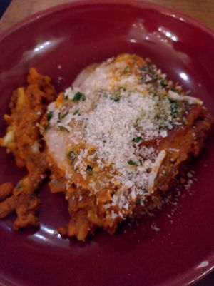 Vegan lasagne at Cornucopia in Dublin