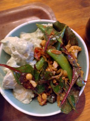 Potato salad and green bean salad at Cornucopia in Dublin