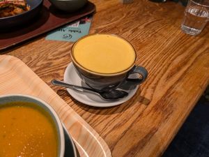 Turmeric latte at Cornucopia in Dublin