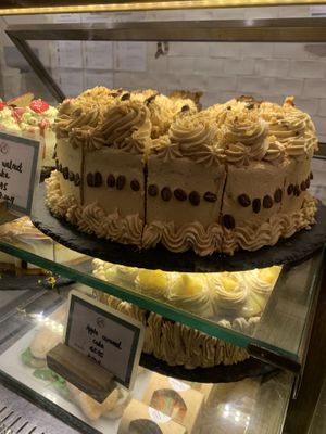 Coffee and walnut cake  at Cornucopia in Dublin