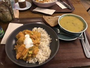 Curry and potato soup  at Cornucopia in Dublin