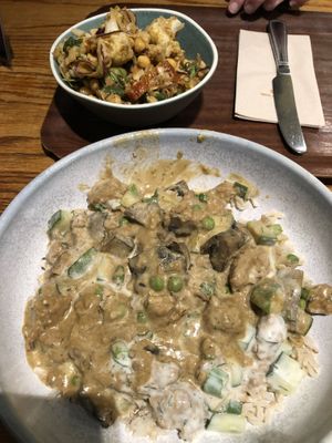 Salad and stroganoff  at Cornucopia in Dublin