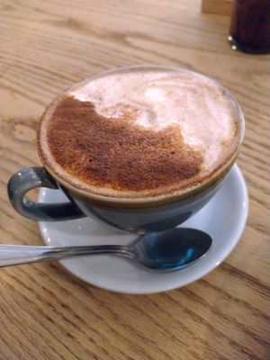 Dirty chai with coconut milk at Cornucopia in Dublin