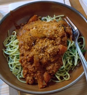 Spaghetti Bolognese at Cornucopia in Dublin