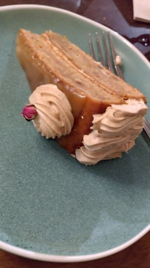 Apple caramel cake at Cornucopia in Dublin