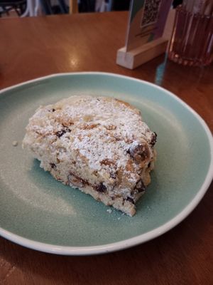 Chocolate and hazelnut scone, you get it with jam and v butter at Cornucopia in Dublin