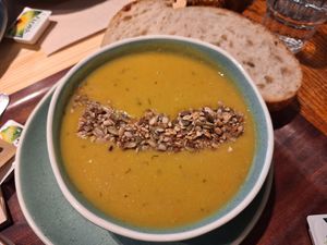 Celeriac soup at Cornucopia in Dublin