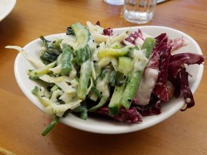 Noodles and black pea salads at Cornucopia in Dublin