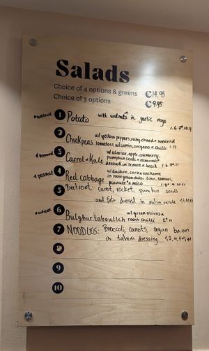 Salads at Cornucopia in Dublin