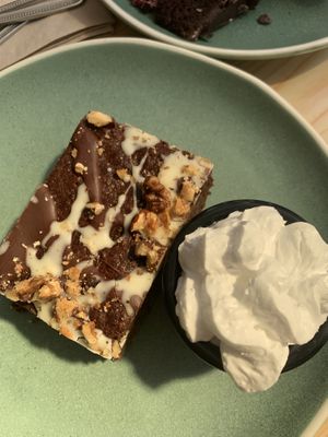 Walnut and chocolate brownie  at Cornucopia in Dublin