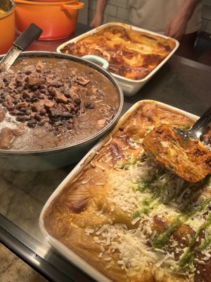 Lasagna & black bean stuff. Think the other dish was a sweet potato something    at Cornucopia in Dublin