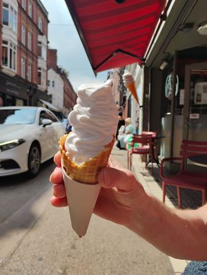 Lovely soft serve waffle cone at Cornucopia in Dublin