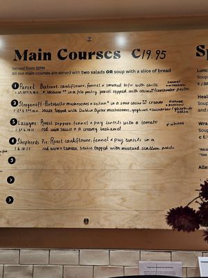 4 main courses at Cornucopia in Dublin