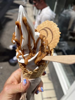 Vegan ice cream with Biscoff topping 🍦   at Cornucopia in Dublin