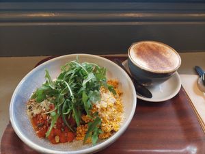 Baked beans/scrambled tofu breakfast at Cornucopia in Dublin