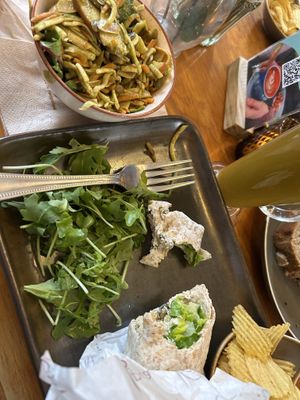 Chicken Caesar wrap and broccoli apple nut salad    at Cornucopia in Dublin