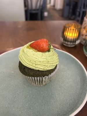 Matcha & Strawberry Cupcake  at Cornucopia in Dublin