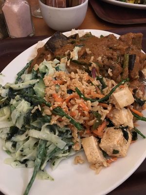 Lebanese aubergine and salads at Cornucopia in Dublin