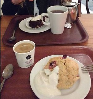 scone and brownie - yum! at Cornucopia in Dublin